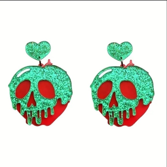 Poison Apple Skull Earrings - Picture 1 of 5